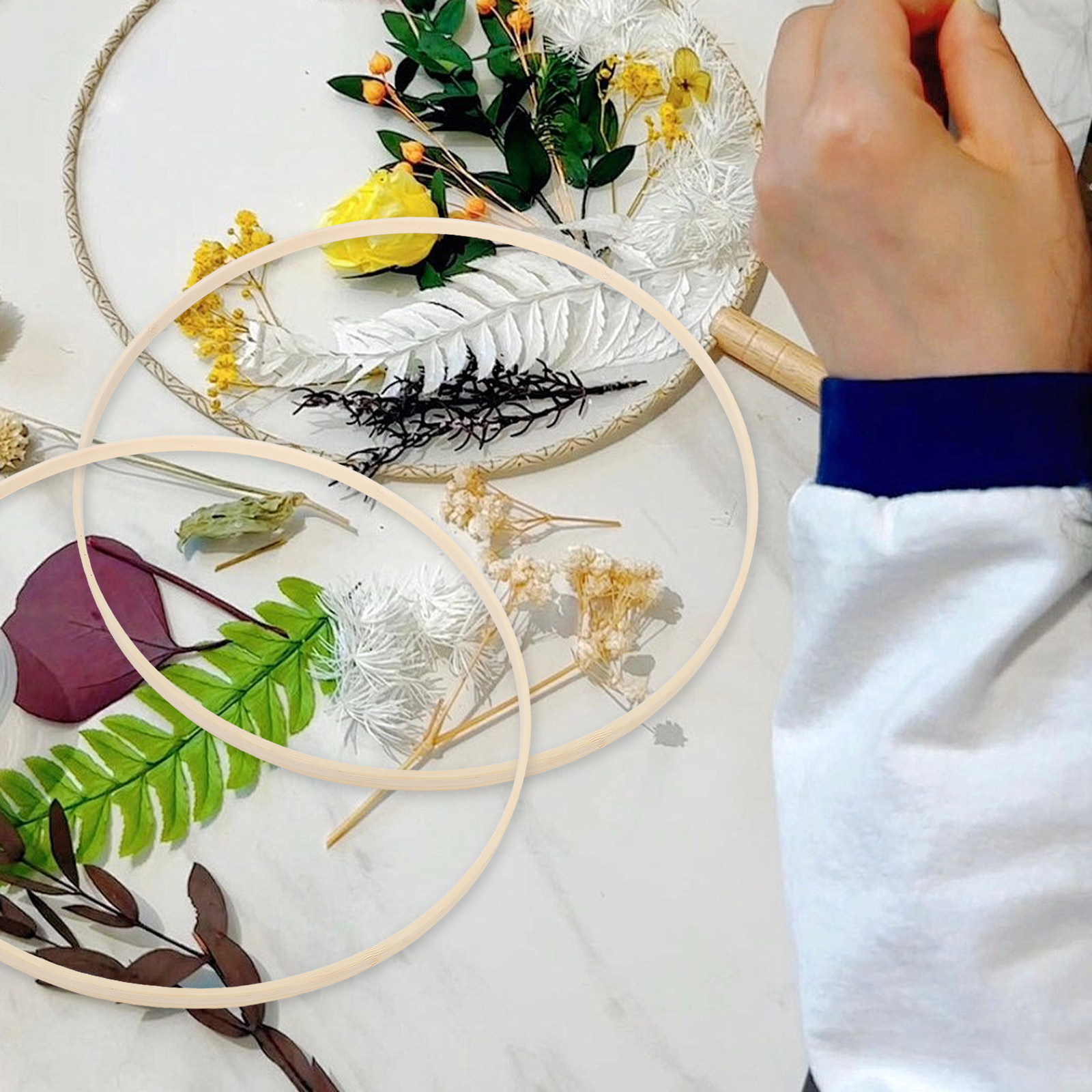 Embroidery Craft - 10 Pcs Rings Embroidery Hoop Wood
