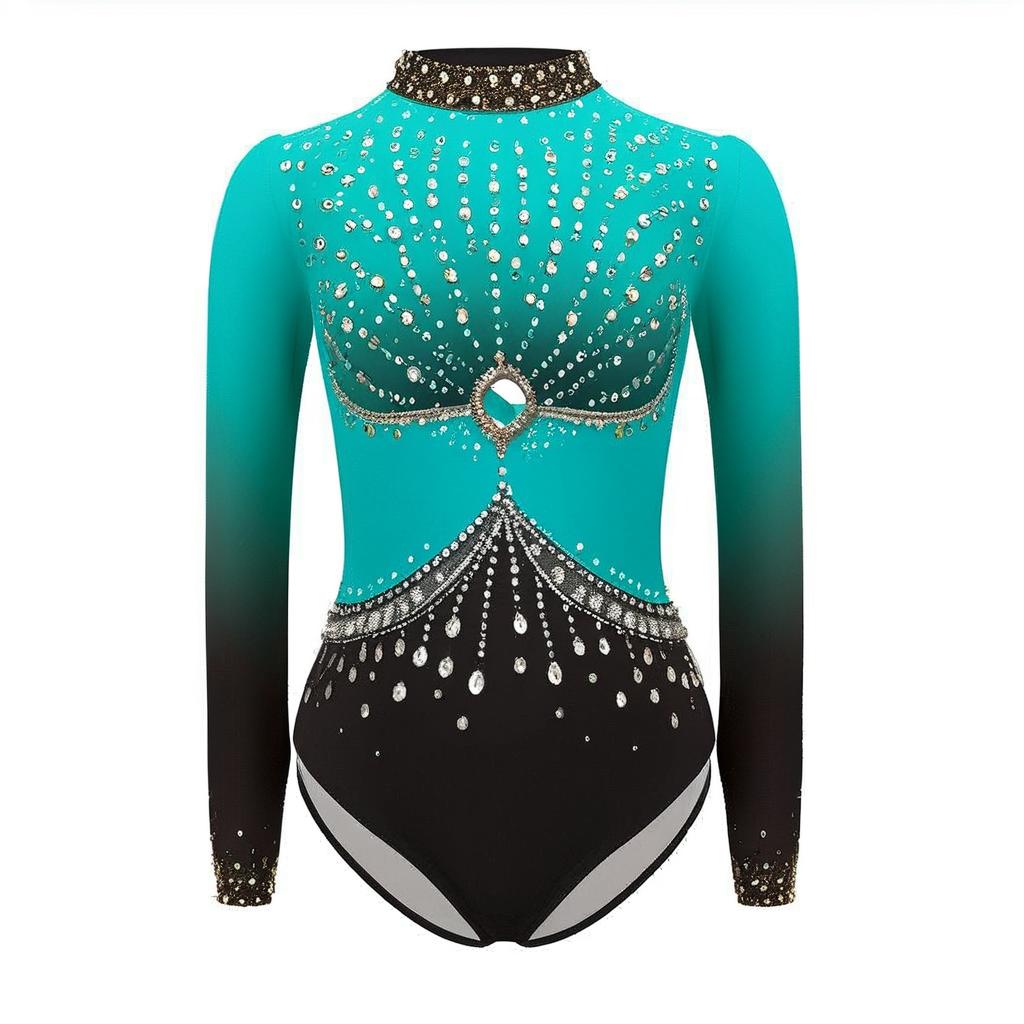 Rhinestone Banding Trim - Kids Girls Sparkly Rhinestone Gymnastics Leotard