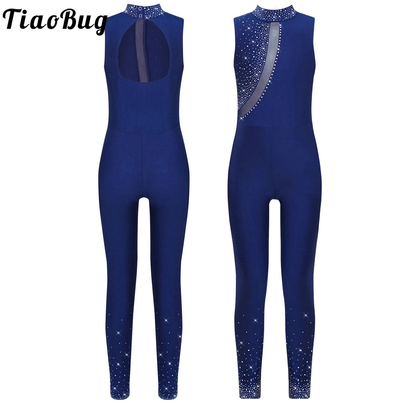 Rhinestone Banding Trim - Kids Girls Sleeveless Gymnastics Ballet Dance