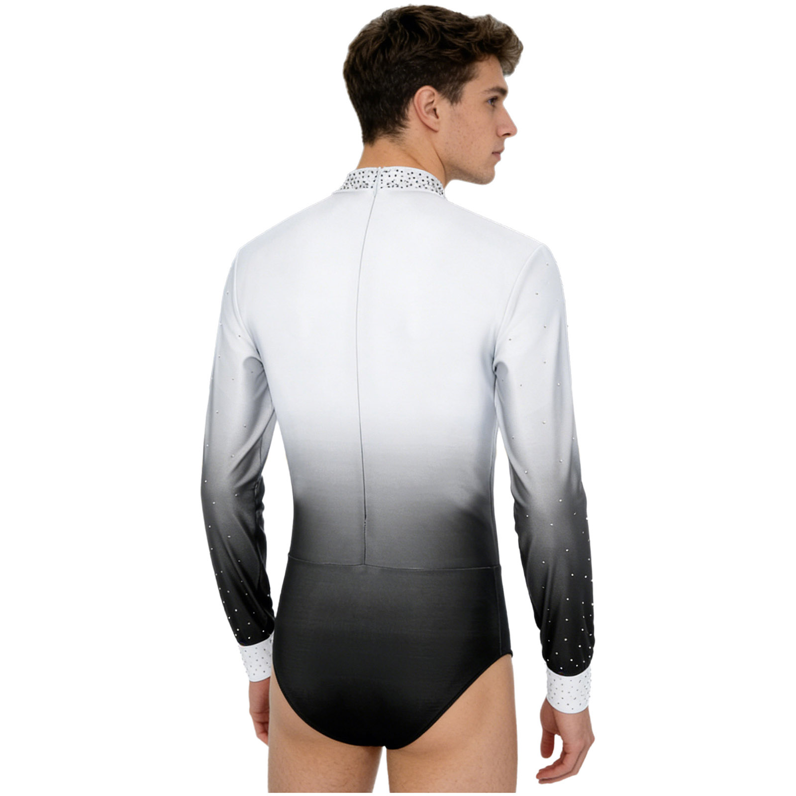 Rhinestone Banding Trim - Mens Figure Skating Jumpsuit Gradient Color