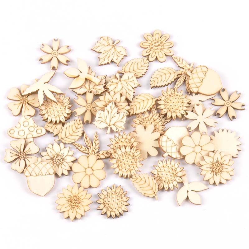 30Pcs 25-30mm Wood DIY Accesso - Craft Embellishments recension och pris
