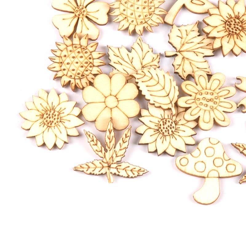 30Pcs 25-30mm Wood DIY Accesso - Craft Embellishments recension och pris