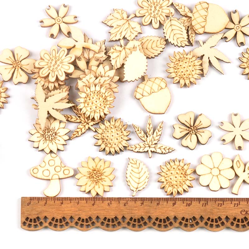 30Pcs 25-30mm Wood DIY Accesso - Craft Embellishments recension och pris