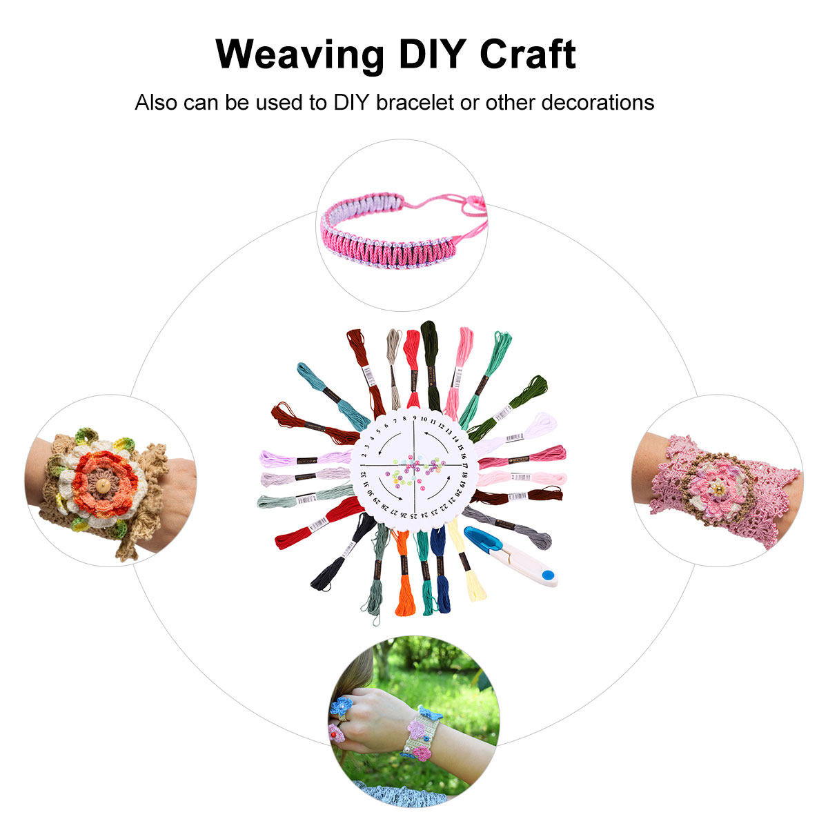 1Set Round Weaving Kit Bracele - Embroidery Craft recension och pris