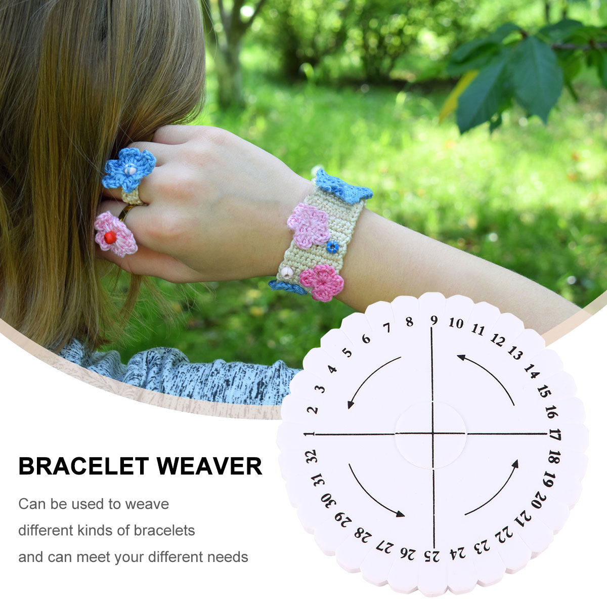 1Set Round Weaving Kit Bracele - Embroidery Craft recension och pris