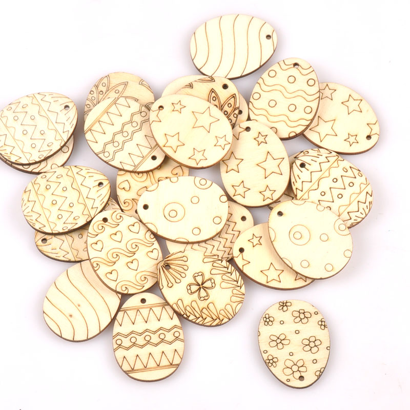 25Pcs Mixed Easter Egg Wood Cr - Embellishments For Scrapbooking recension och pris