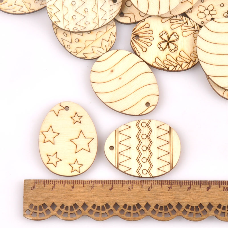 25Pcs Mixed Easter Egg Wood Cr - Embellishments For Scrapbooking recension och pris