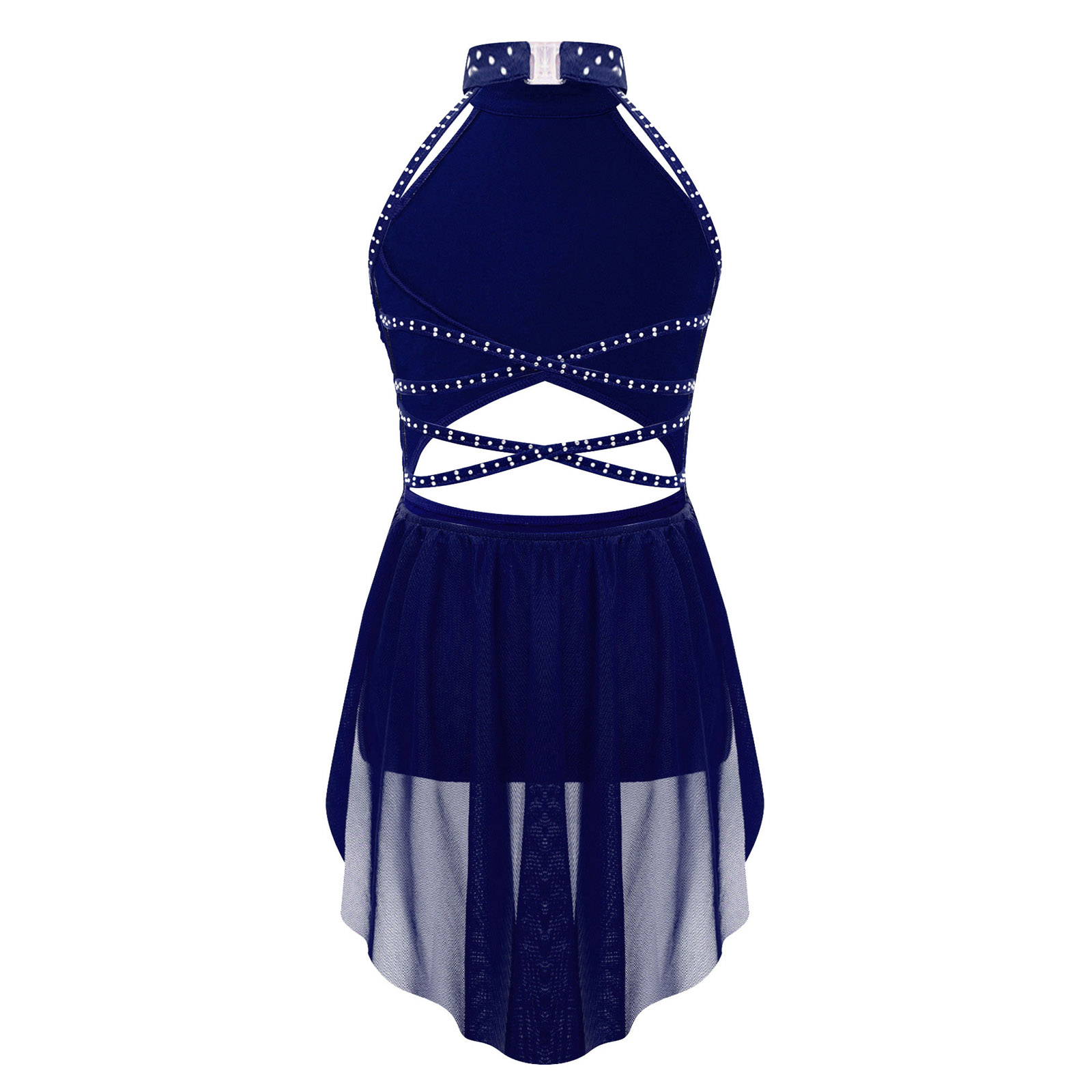 Kids Girls Ballet Leotard Dres - Rhinestone Banding Trim recension och pris