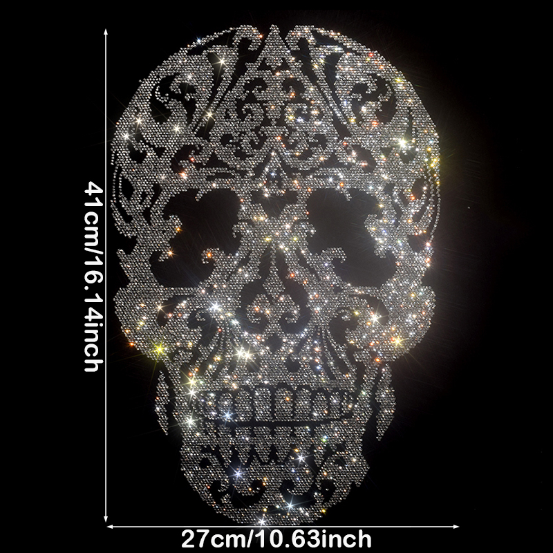 Floral Skull Rhinestone Transf - Hotfix Rhinestone Sheet recension och pris