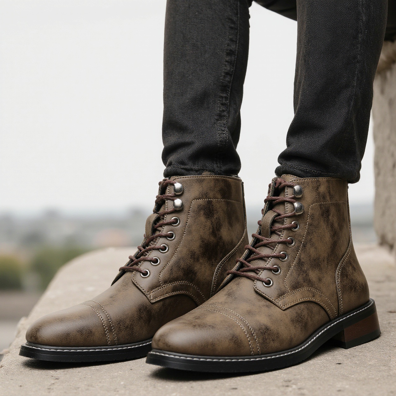 Leather Boots 2026 Retro Brand - Guipure Lace Panel recension och pris